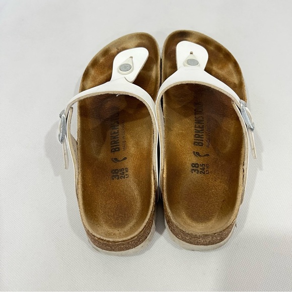 Birkenstock Gizeh Sandal White Leather Sandals Size 38 (US 7) - Picture 8 of 14
